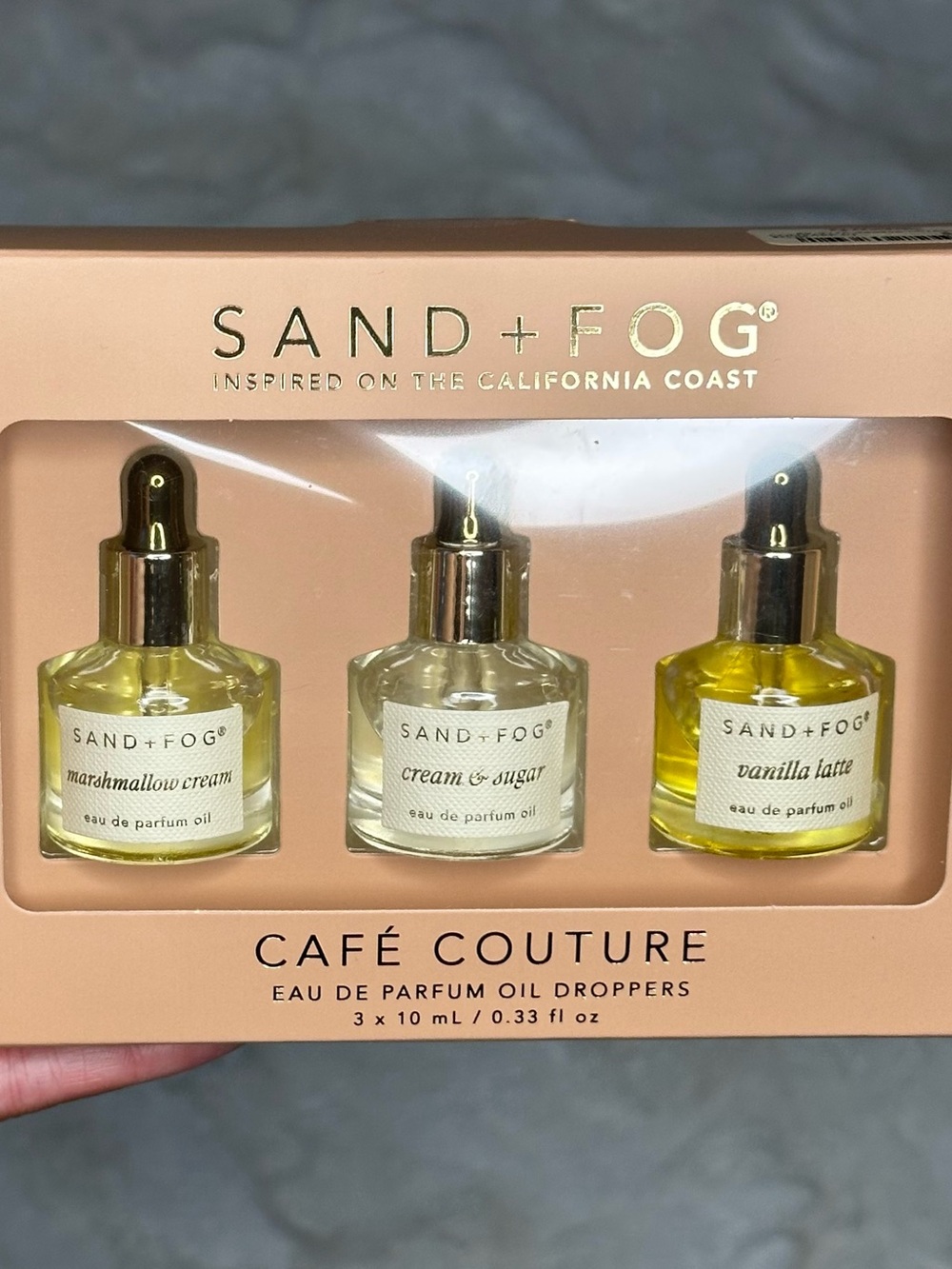 NWT | Sand + Fog Café Couture Eau De Perfume Oil Dropper 3 Piece Set